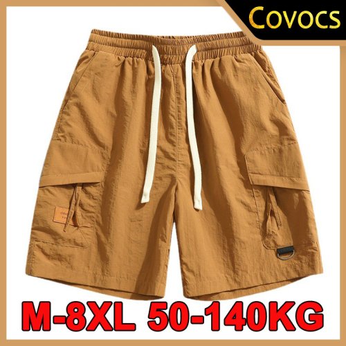 Imagen de Pantalones cortos Cargo de verano para hombre, pantalones cortos de talla grande 8XL 7XL 6XL para exteriores, pantalones para correr con múltiples bolsillos, pantalones de trabajo sueltos informales,