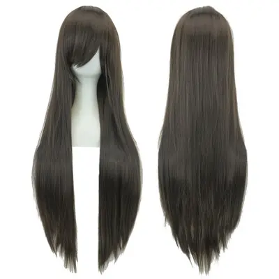 Perruque Synthétique Blanche & Violet 80cm - Cosplay & Fêtes