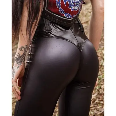 Image de Leggings Similicuir Taille Haute Push-Up
