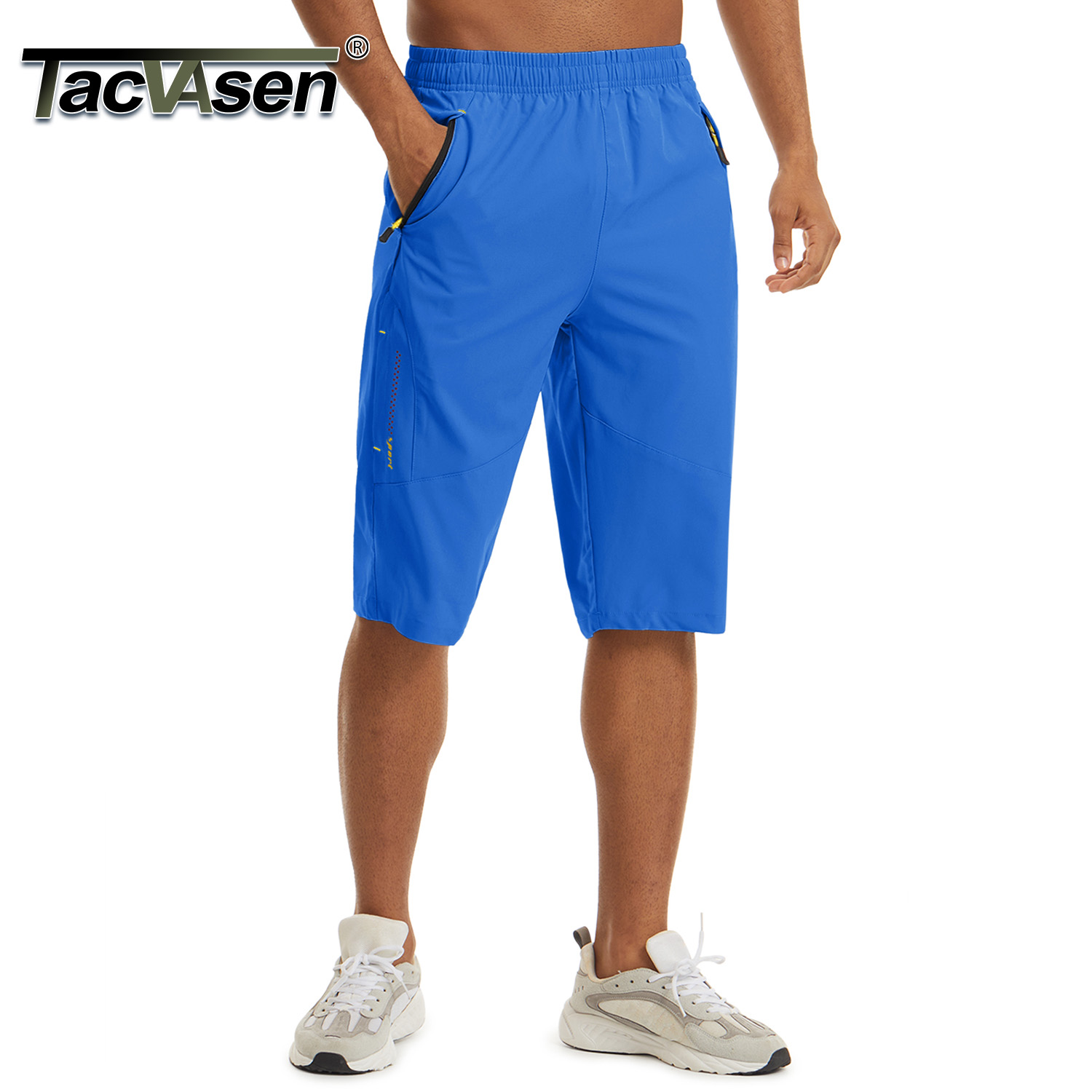 Imagen de TACVASEN-Pantalones largos Capri para hombre, Shorts deportivos para correr, caminar al aire libre, ...