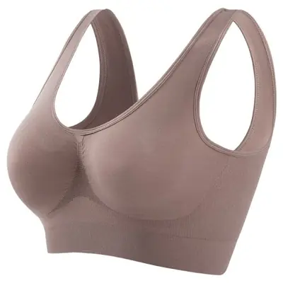 Image de soutien gorge de sport push up sans couture pour femmes haut court sans fil couleur unie lingerie sexy sans coussinets brassière respirante s 5xl