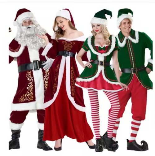 Bild von Weihnachtsmann-Kostüm für Damen & Herren – Unisex Weihnachtself-Outfit