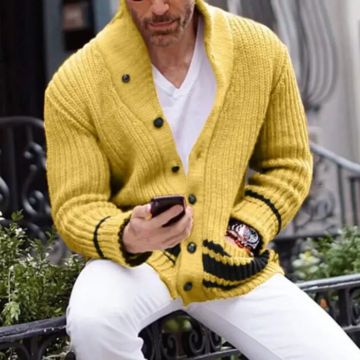 Image de Cardigan Tricoté Homme - Style Streetwear Automne-Hiver