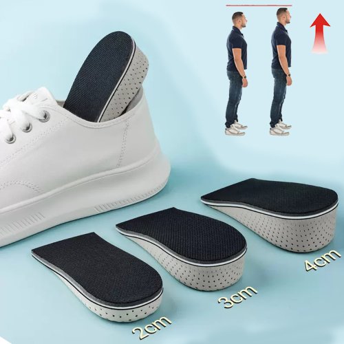 Immagine di Solette in Memory Foam da 2 a 4 cm per Aumento Altezza Uomo – Traspiranti, Assorbenti e Ideali per Scarpe da Corsa e Uso Quotidiano