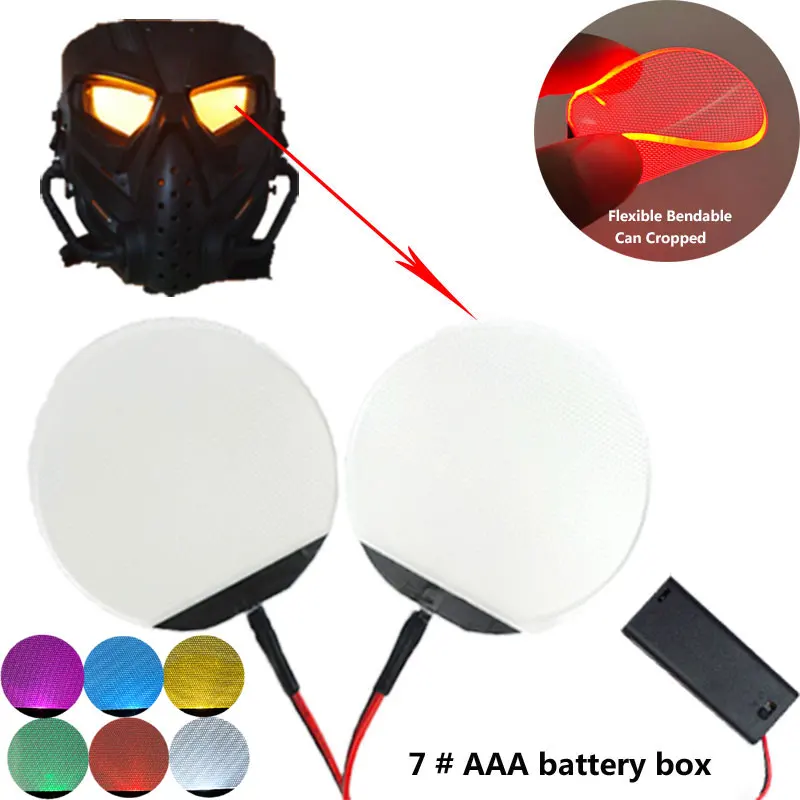 Image of DIY Cosplay Accessories Round Flexible Bendable Led Eyes Light Kits for Halloween Masks Helmet Eye Light  Props AAA Battery Box