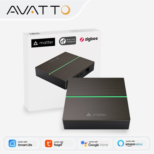 Immagine di Gateway Hub Zigbee per Casa Intelligente con Supporto HomeKit, Siri, Google Home e Alexa - Centro di Controllo Domotico con Telecomando Integrato