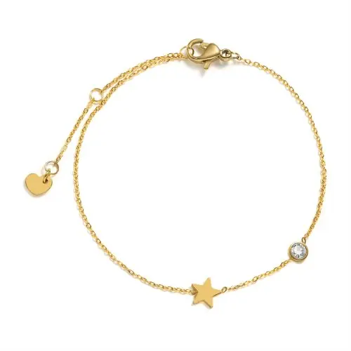 Image de Bracelet Minimaliste Femme - Croix, Lune & Étoile