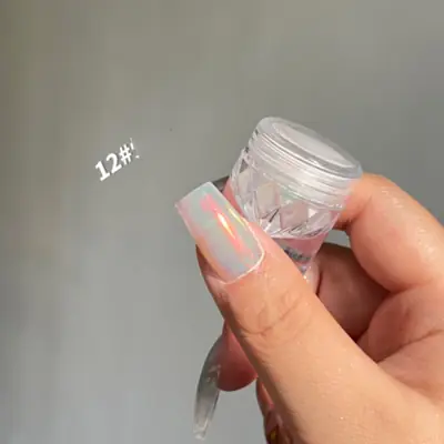 Image de Poudre Miroir Lune Blanche pour Nail Art