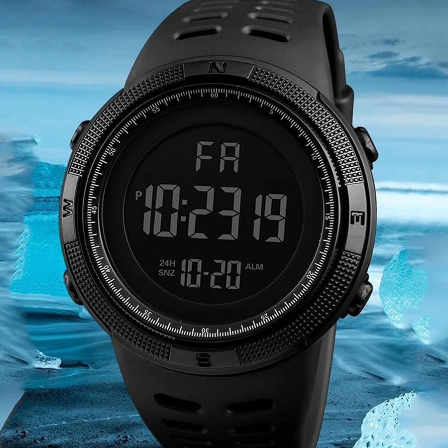 Waterdicht LED Digitaal Polshorloge voor Heren en Jongens - Militaire Sport Horloge met Lichtgevende Display en Multifunctionele Functies