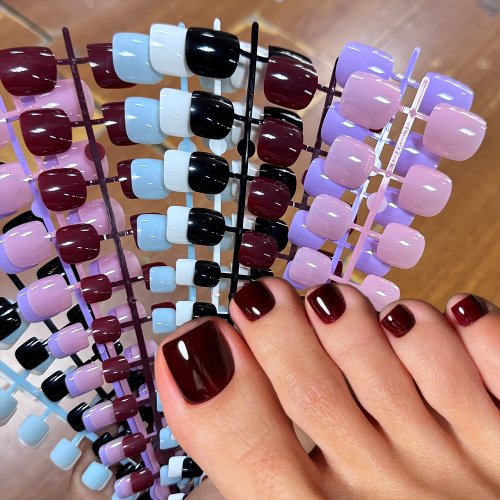 Afbeelding van Roze Franse Teennageltips - 120 Stuks Kort & Vierkant