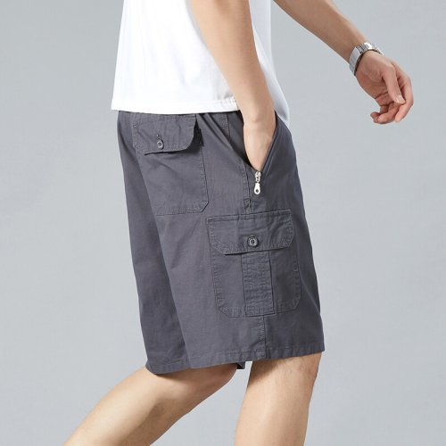 Image of Men's Quick-Dry Cotton Relaxed Fit Casual Sweat Shorts with Beach Print – Big Size 6XL Joggers for Comfortable Everyday Wear and Swimwear Use