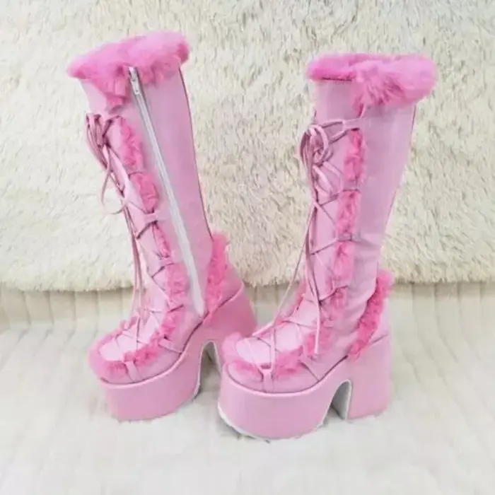Image de Bottes Hiver Gothiques Fausse Fourrure - Chaudes & Antidérapantes