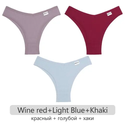 Image de Ensemble 3 Culottes Brésiliennes en Coton Doux