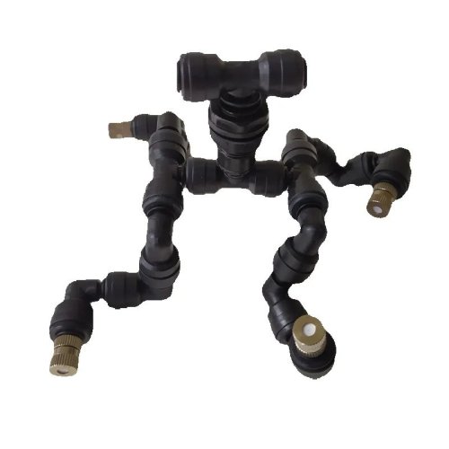 Imagen de Nebulizador de Riego para Jardín con 4 Cabezales y Conexión Rápida de 0,3 mm para Tubería de 6,35 mm - Ideal para Riego Eficiente de Plantas y Reptiles