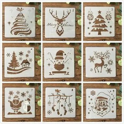 Image de Pochoirs Noël 9 Pièces - Découpe & Création