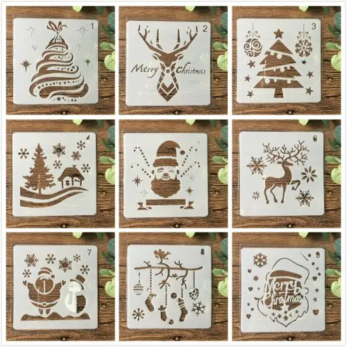 Image de Pochoirs Noël 9 Pièces - Découpe & Création