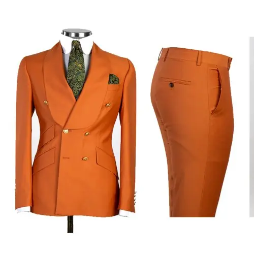 Image de Costume Homme Décontracté 2 Pièces - Blazer & Pantalon Or