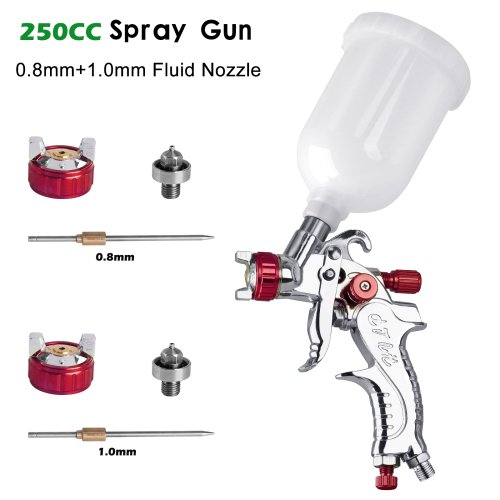 Immagine di WENXING Pistola a spruzzo professionale HVLP 1.4 / 1.7 / 2.0mm Aerografo a gravità con ugello per verniciatura auto