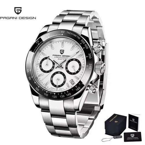 Bild von 40mm Neue V2 PAGANI DESIGN männer Quarz Uhren Sapphire Retro Chronograph Edelstahl Wasserdichte Uhr Männer Relogio Masculino