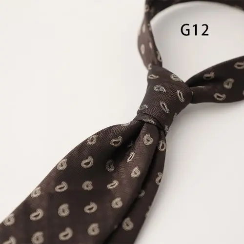 Image de Cravate Homme Soie Luxe Britannique - Vert Foncé & Marron Rayé