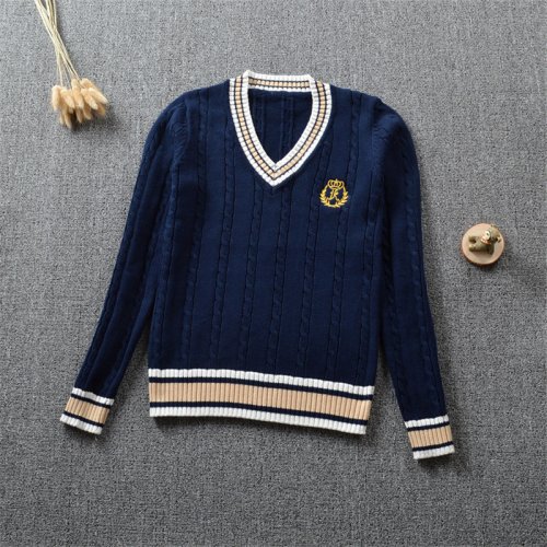 Imagen de Suéter Escolar Británico para Niñas - Azul y Blanco