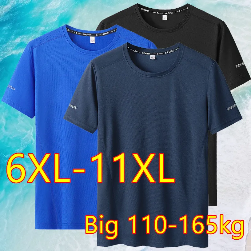 Afbeelding van Oversized T-Shirt voor Heren in Grote Maten 9XL - Sneldrogend, Korte Mouwen, Ronde Hals, Comfortabele Fit voor Dagelijks Gebruik