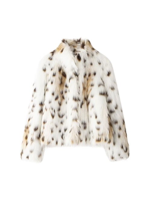 Immagine di Cappotto da Donna in Pelliccia Sintetica Autunno Inverno 2024 - Giacca Elegante con Stampa Animalier, Modello Nobile e Raffinato