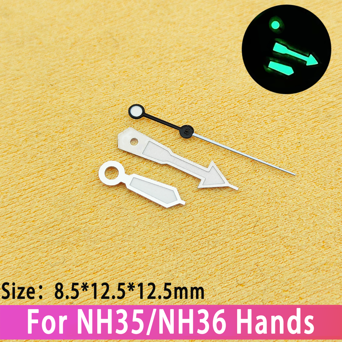 Immagine di Per NH35/36 lancette puntatore orologi accessori adatti per NH35 NH36 movimento lancette luminose parti di facile installazione