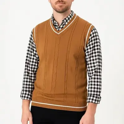 Image de Gilet Homme Col V - Style Décontracté & Élégant
