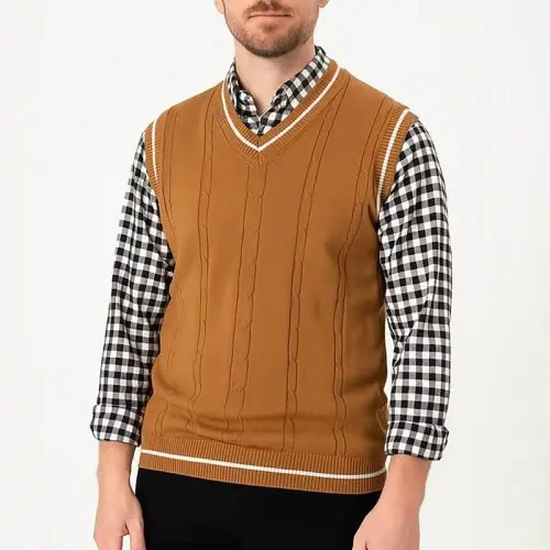 Image de Gilet Homme Col V - Style Décontracté & Élégant