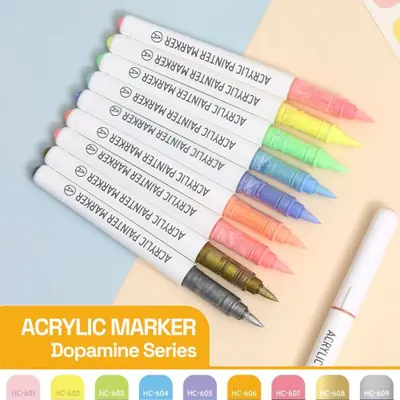 Image de Stylos Acrylique Professionnels - Set de 9 Couleurs