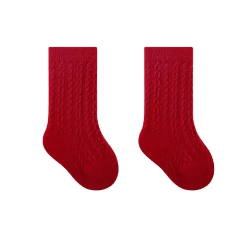 Image de Chaussettes Rouges de Noël pour Bébé - Douces & Chaudes