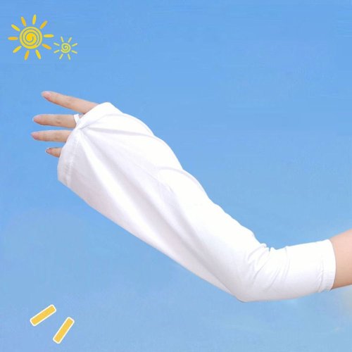 Imagen de Mangas de Brazo Sueltas de Color Sólido para Mujer - Protección Solar Ligera y Transpirable para Conducción y Verano