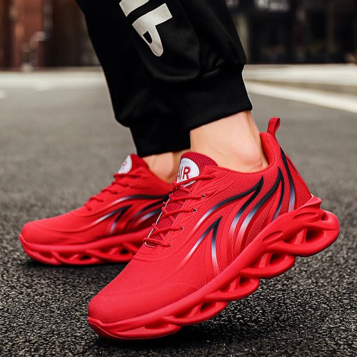 Afbeelding van Heren vlam bedrukte sneakers Flying Weave sportschoenen Comfortabele loopschoenen Outdoor heren sportschoenen