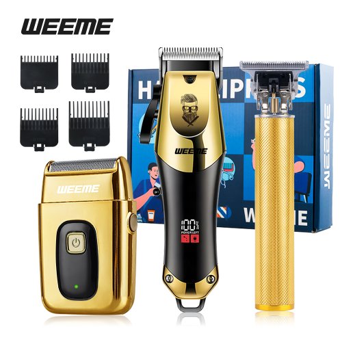 Immagine di Kit da Barbiere per Uomo Ricaricabile via USB 3 in 1: Tagliacapelli Wireless, Trimmer e Rasoi per Barba – Perfetto per Casa, Salone e Regalo