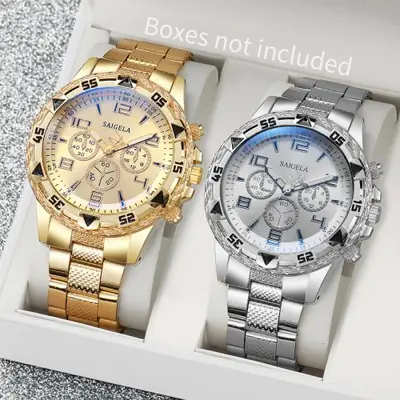 Image de Montres Homme Quartz - Ensemble 2 Pièces Acier & Cadran Arabe