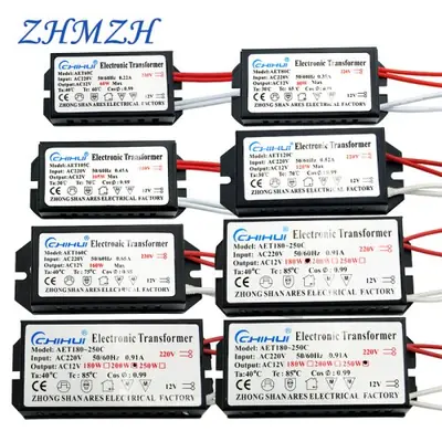 Image de Transformateur Électronique 60W-250W AC220V vers 12V pour Lampes Halogènes et G4