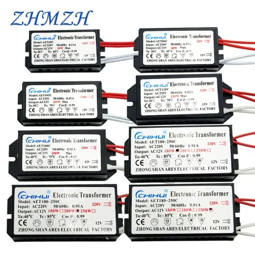 Image de Transformateur Électronique 60W-250W AC220V vers 12V pour Lampes Halogènes et G4