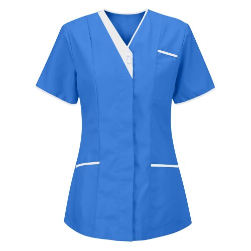 Image de Chemisier de Travail Femme - Col V Manches Courtes