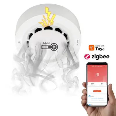 Image de Détecteur de Fumée Intelligent Tuya Zigbee avec Alarme Sonore 80dB