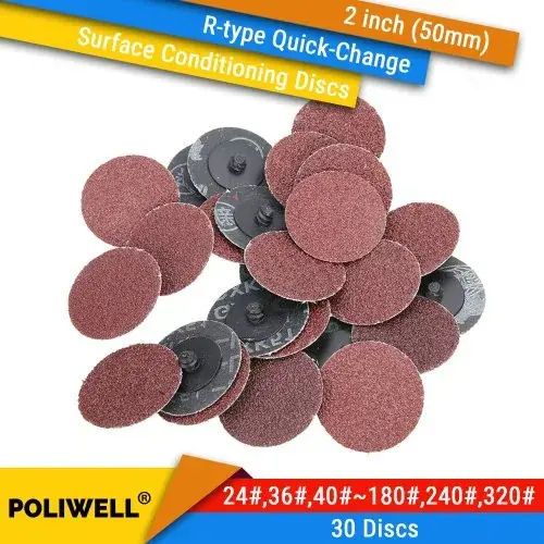 Image de Disques de Ponçage Rapide 50mm - Lot de 30 pour Meuleuse Angulaire