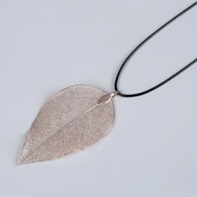 Image de Collier Feuille Véritable - Élégance Naturelle