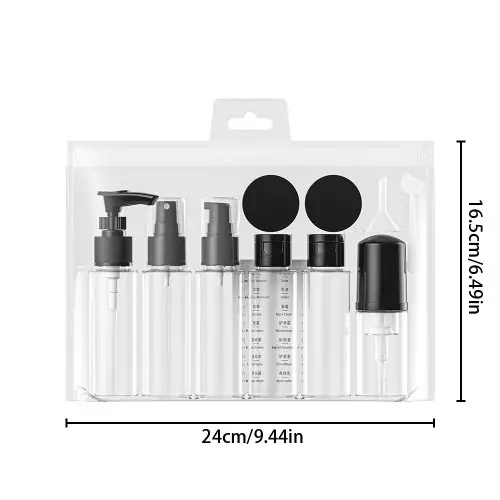 Image de Kit de 11 Bouteilles de Voyage 60ml - Rechargeables & Pratiques
