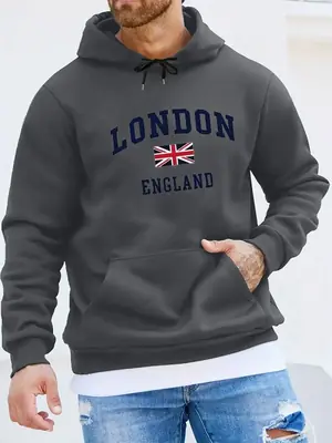Image de Hoodie Homme Imprimé Londres & Angleterre - Style Décontracté