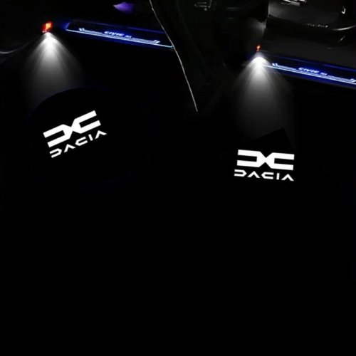 Afbeelding van LED Welkomlicht Projector voor Auto - Deurlicht met Logo Projectie voor Dacia Dokker, Jogger, Logan, Sandero, MCV, Sandero MK, Clio, Stepway