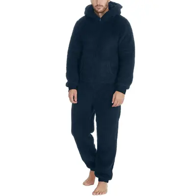 Image de Pyjama Homme Sexy en Peluche Chaude - Fermeture Éclair