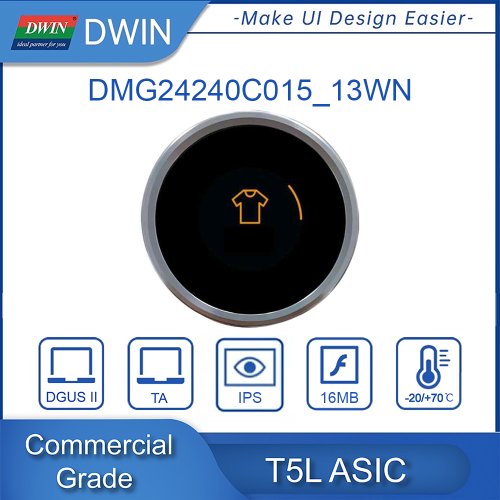Zdjęcie DWIN 1.54" Ekran OLED z Enkoderem – Okrągły, Rotacyjny, 240x240 px