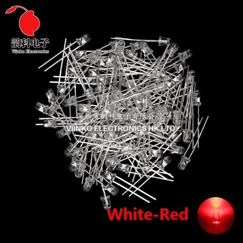 3MM wit-rood 100pcs