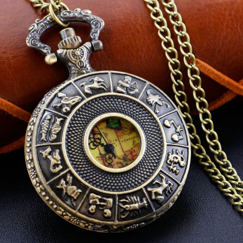 Imagen de Reloj de Bolsillo Steampunk Vintage con Cadena