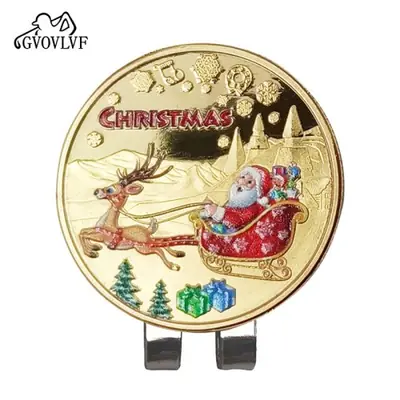 Image de Marqueur de Golf Père Noël & Élan - Cadeau de Noël Original